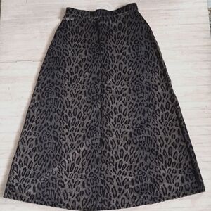 Gotcha Covered Velvety Cotton Aline Vintage Leopard Print Maxi Waisted Skirt.